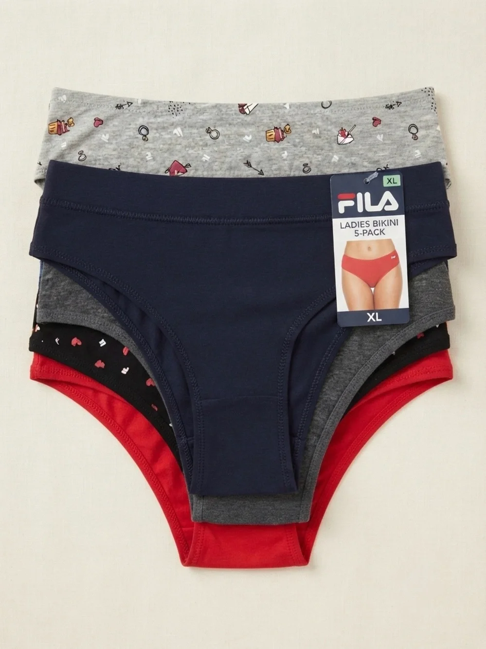 FILA Women's Tanga Underwear Set – 5-Pack (Style: FL545)